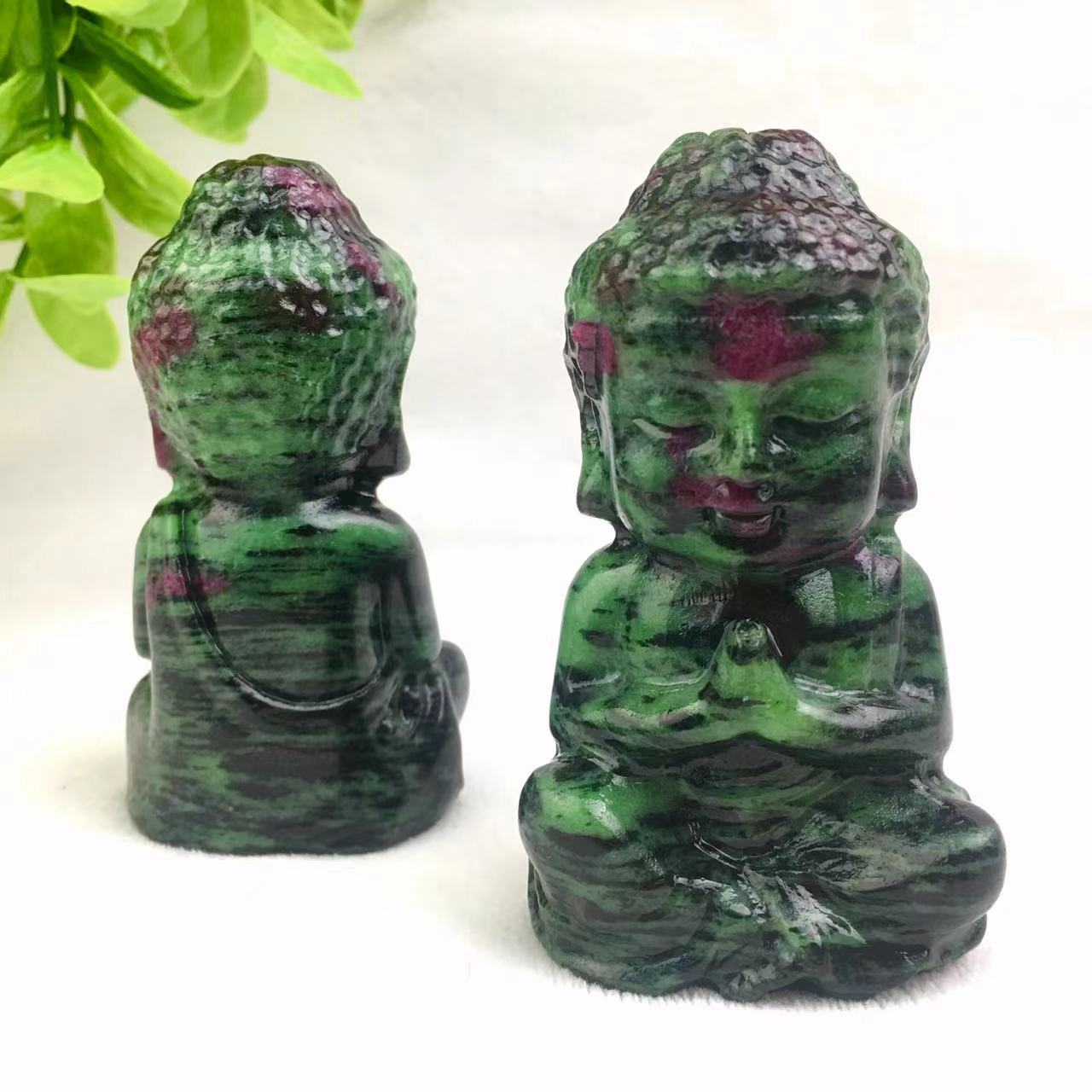 Wholesale high quality reiki natural crystal carving  ruby zostite buddha for decoraiotion