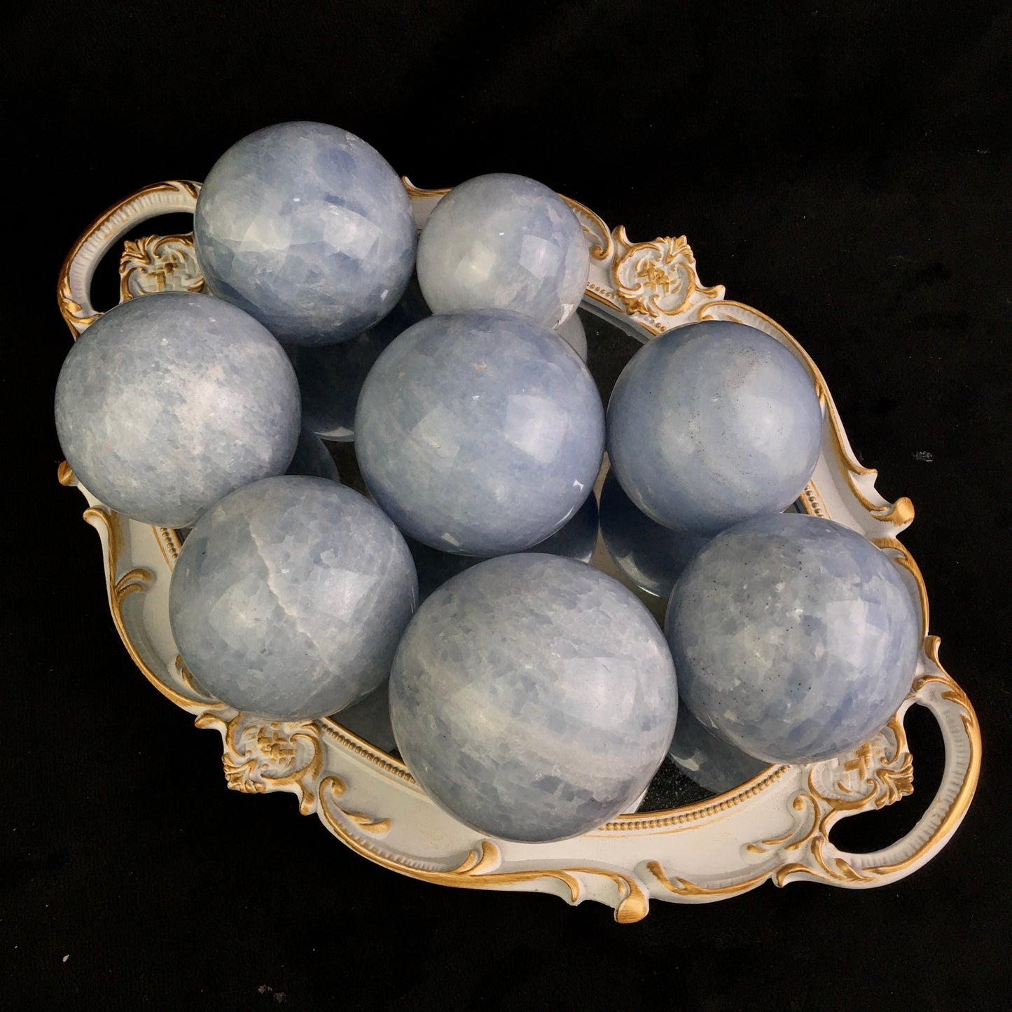 Wholesale Natural Healing Crystal High Quality Blue Calcite Sphere 1kg