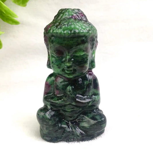 Wholesale high quality reiki natural crystal carving  ruby zostite buddha for decoraiotion