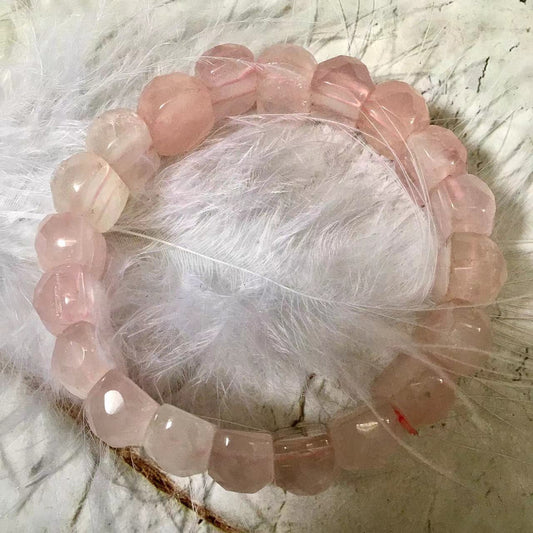 Gorgeous Bracelet Bangle Rose Quartz Mix crystal  Double Drill Bracelet