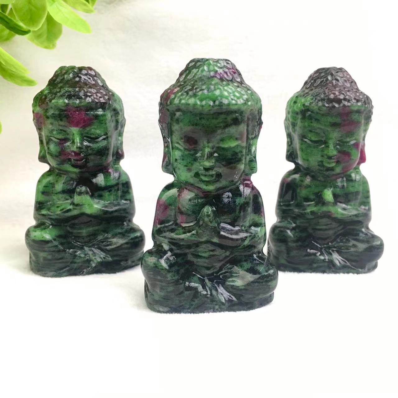 Wholesale high quality reiki natural crystal carving  ruby zostite buddha for decoraiotion