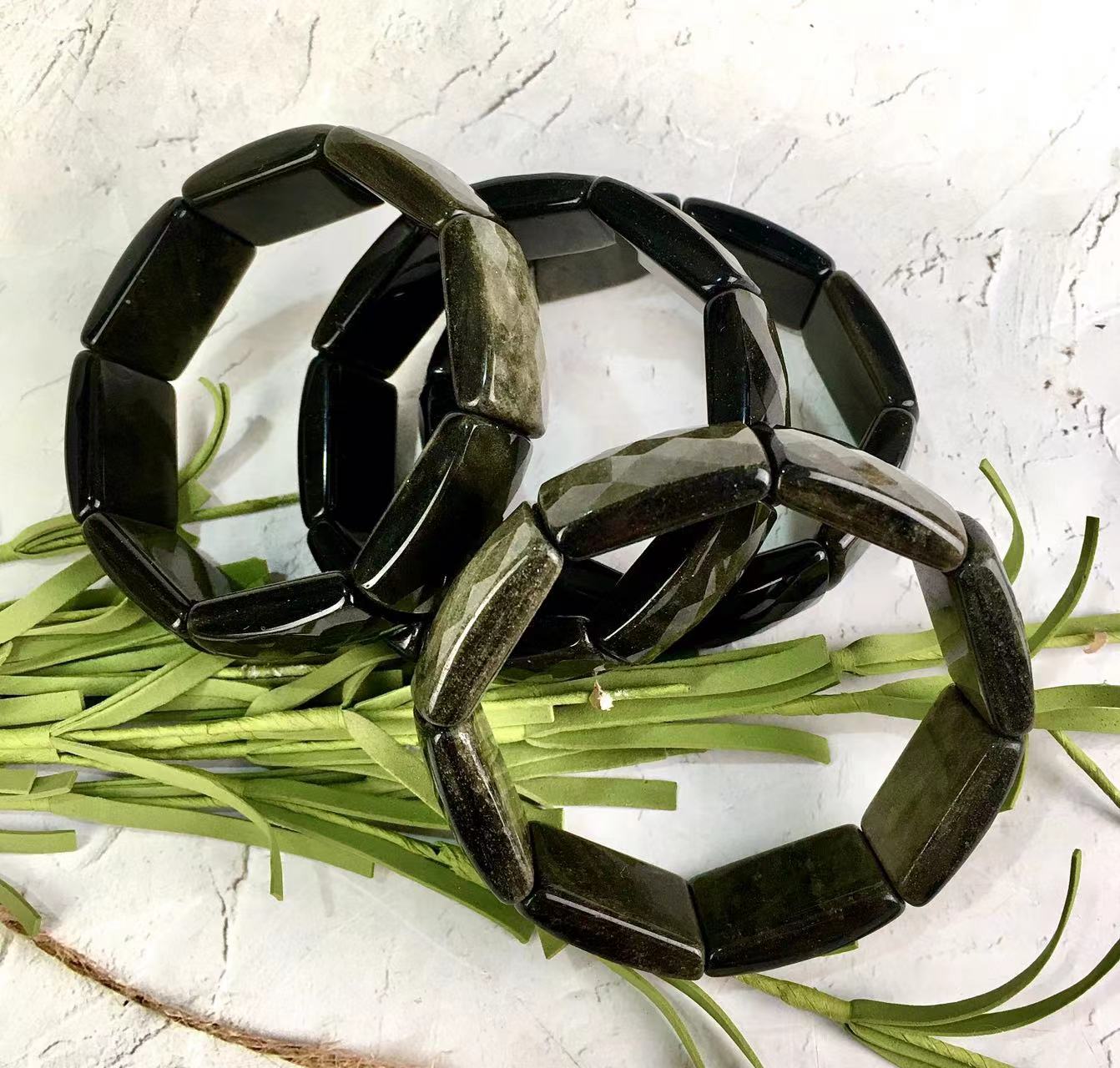 High Grade Natural Gold Obsidian Bangle/Bracelet Natural Crystal