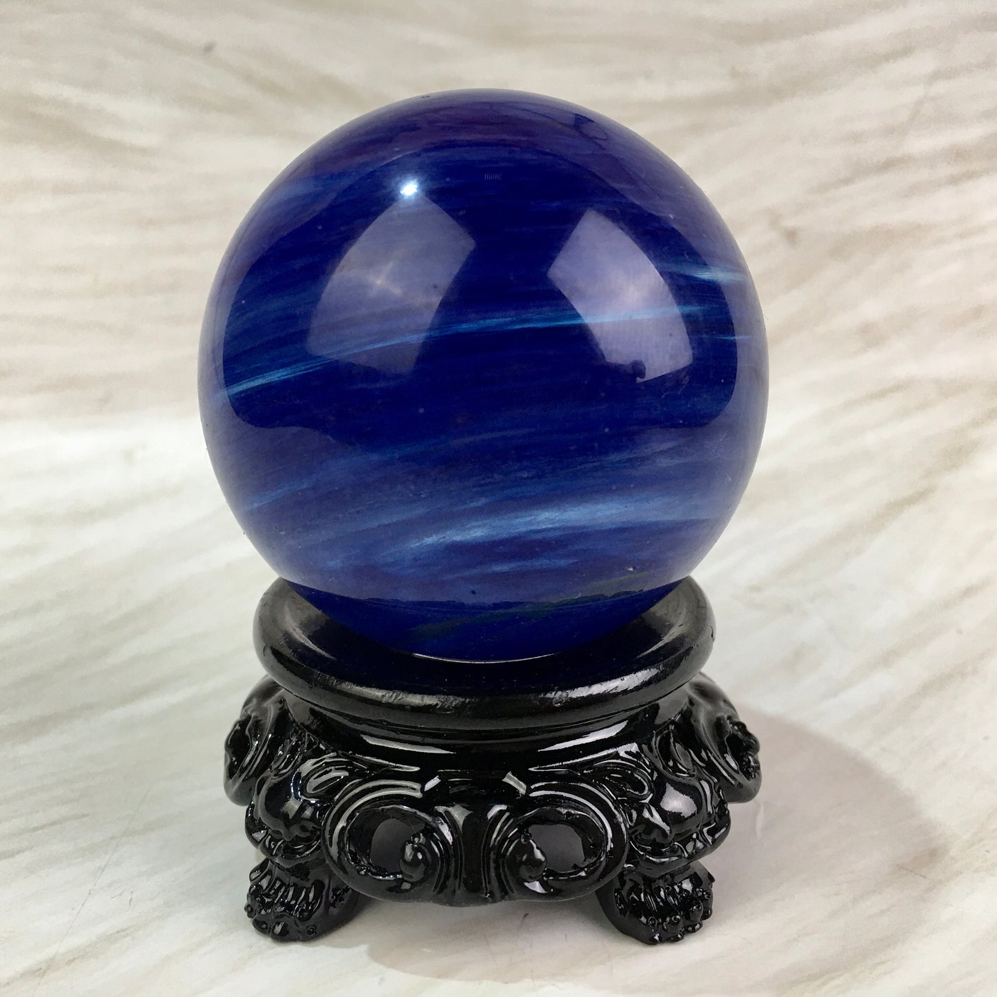 High Quality Polished Crystal Stone Ball Blue Smelting Quartz Sphere For Decoration 1kg