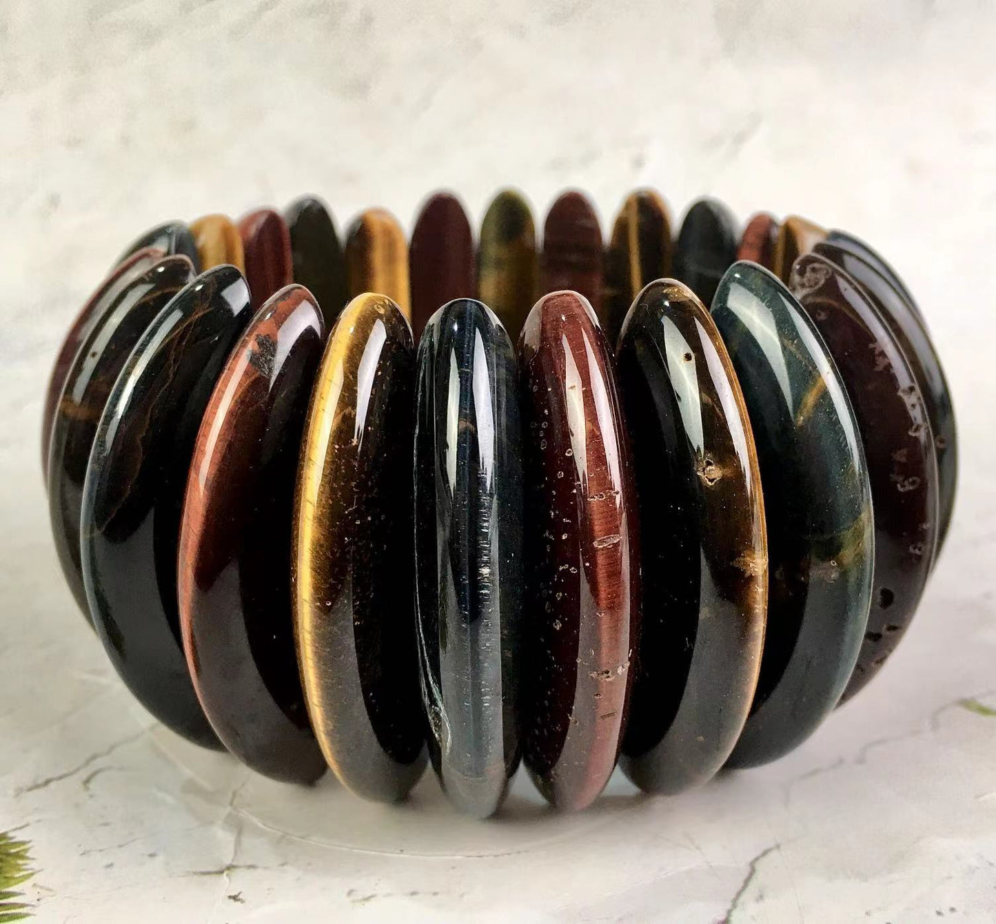 Hot Selling  Bracelet Elastic  Mix tiger eye and Black/Silver Obsidian bracelet and Eagle eye stone Natural crystal