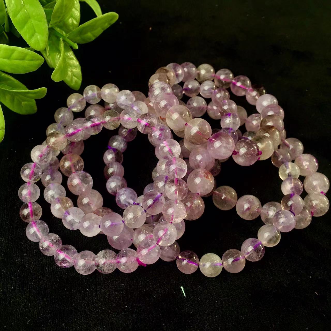 9-10MM Natural Gemstone Healing Crystal Round Beads Elastic Aurora amethyst Bracelet for Women Men