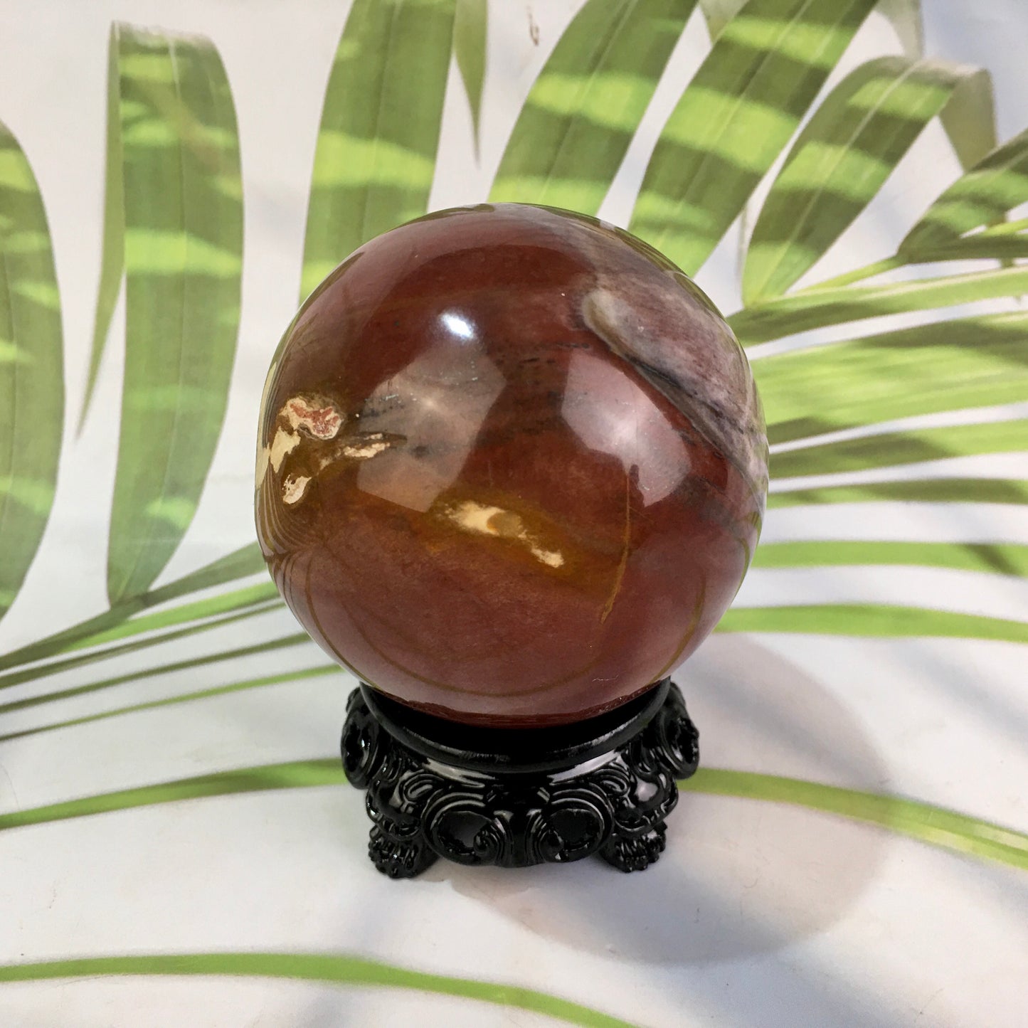 Wholesales high quality Wood fossil sphere natural healing crystal sphere gemstone for home decoration 1kg