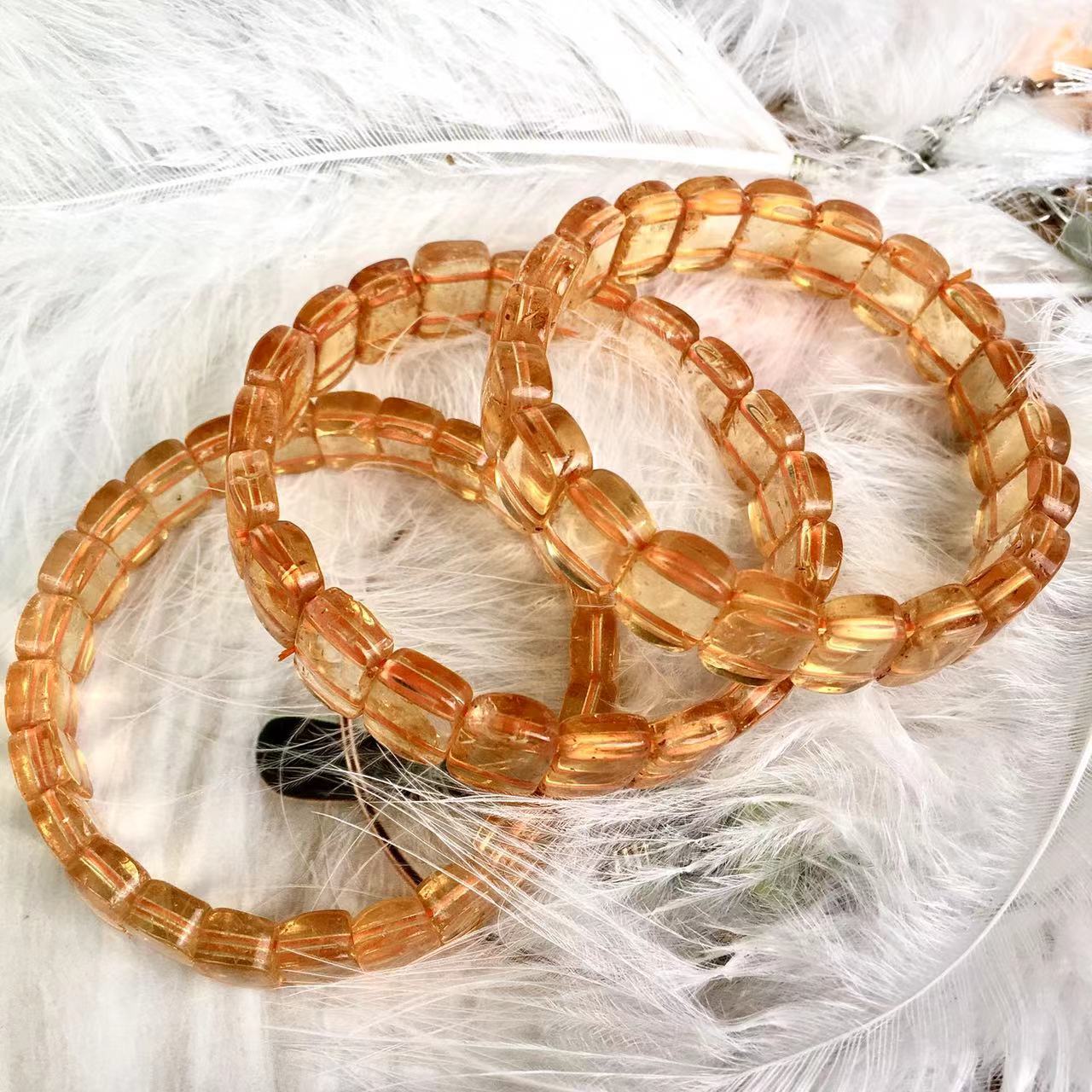 Genuine Rare Top Quality Citrine Bracelets Natural Healing Crystal Citrine Gemstone Bangle for Women Men 11mm