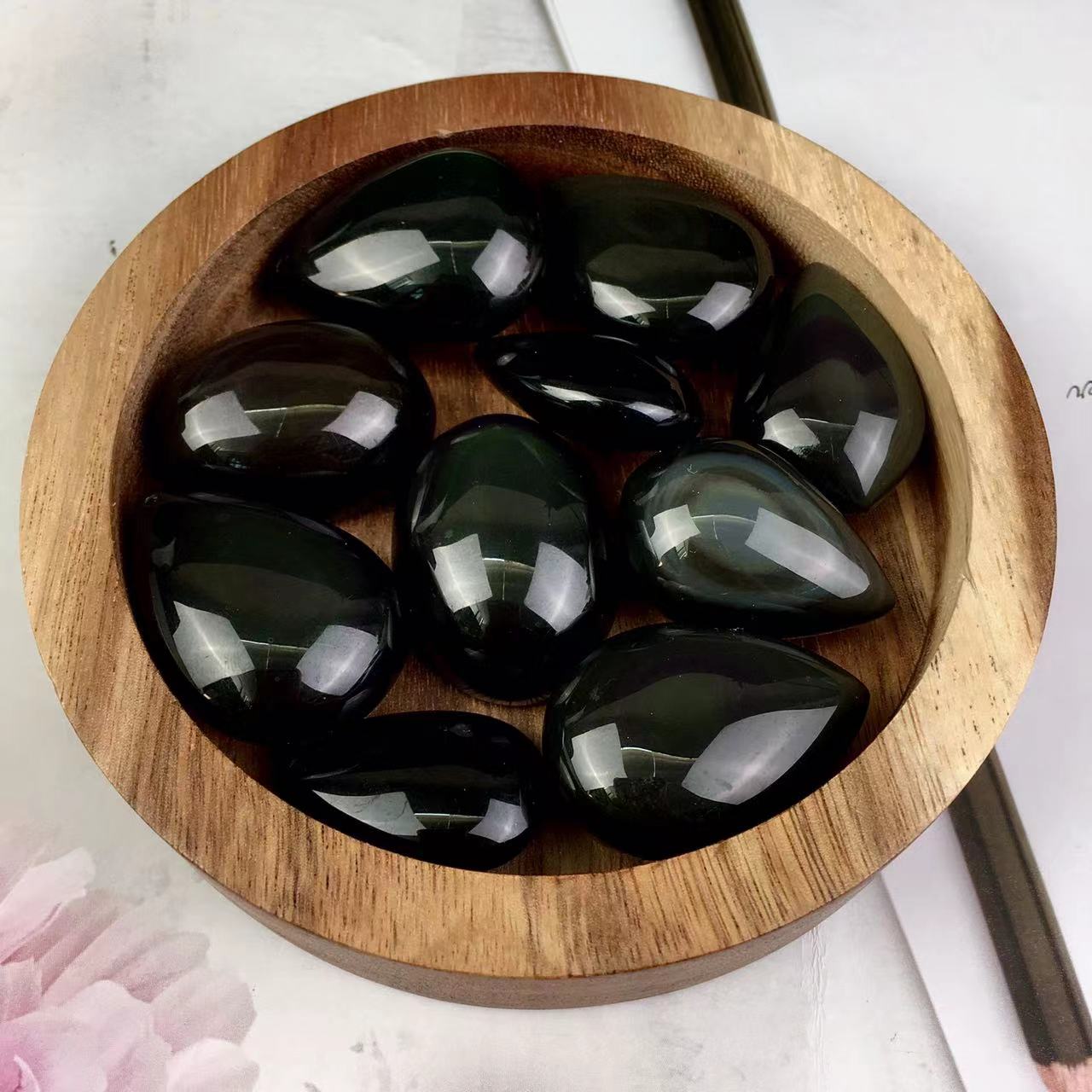 High quality wholesale  Natural Crystal rainbow obsidian pendant For Decoration 1pc