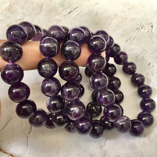 12MM Wholesale Natural Quartz Jewelry Stretch Beads Dream Amethyst Crystal Bracelet