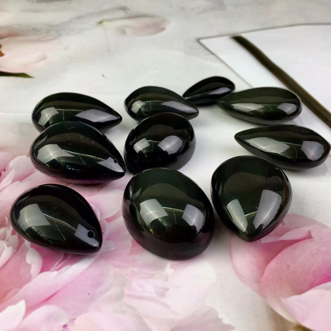 High quality wholesale  Natural Crystal rainbow obsidian pendant For Decoration 1pc