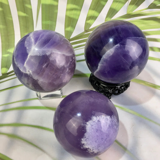 Wholesale Natural High Quality Purple Fluorite Crystal Sphere For Home Decoration 1kg