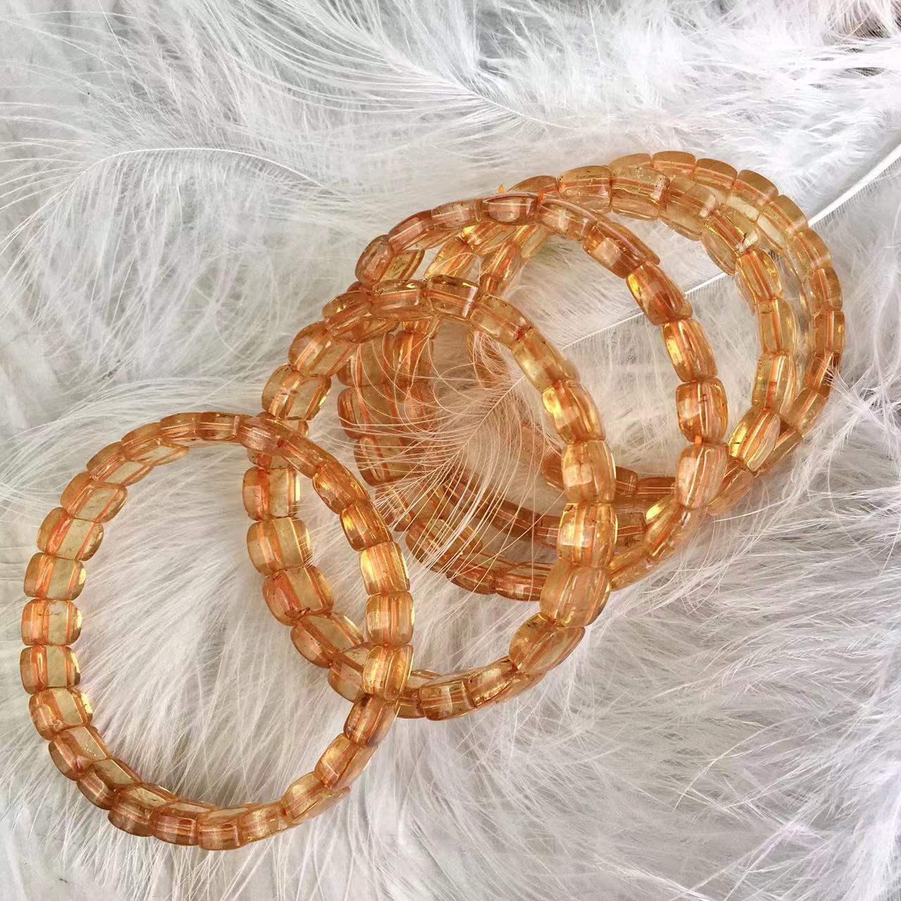 Genuine Rare Top Quality Citrine Bracelets Natural Healing Crystal Citrine Gemstone Bangle for Women Men 11mm