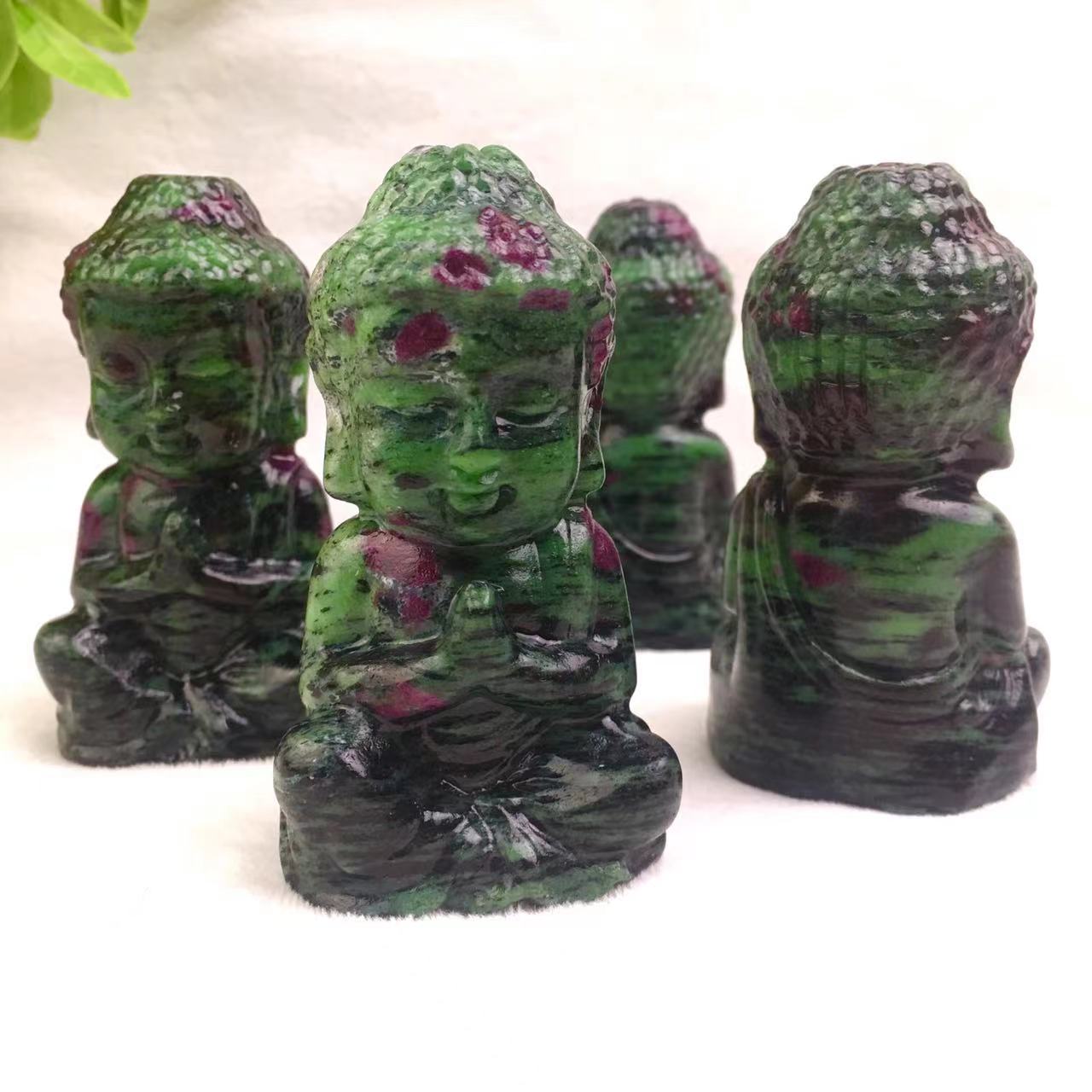 Wholesale high quality reiki natural crystal carving  ruby zostite buddha for decoraiotion