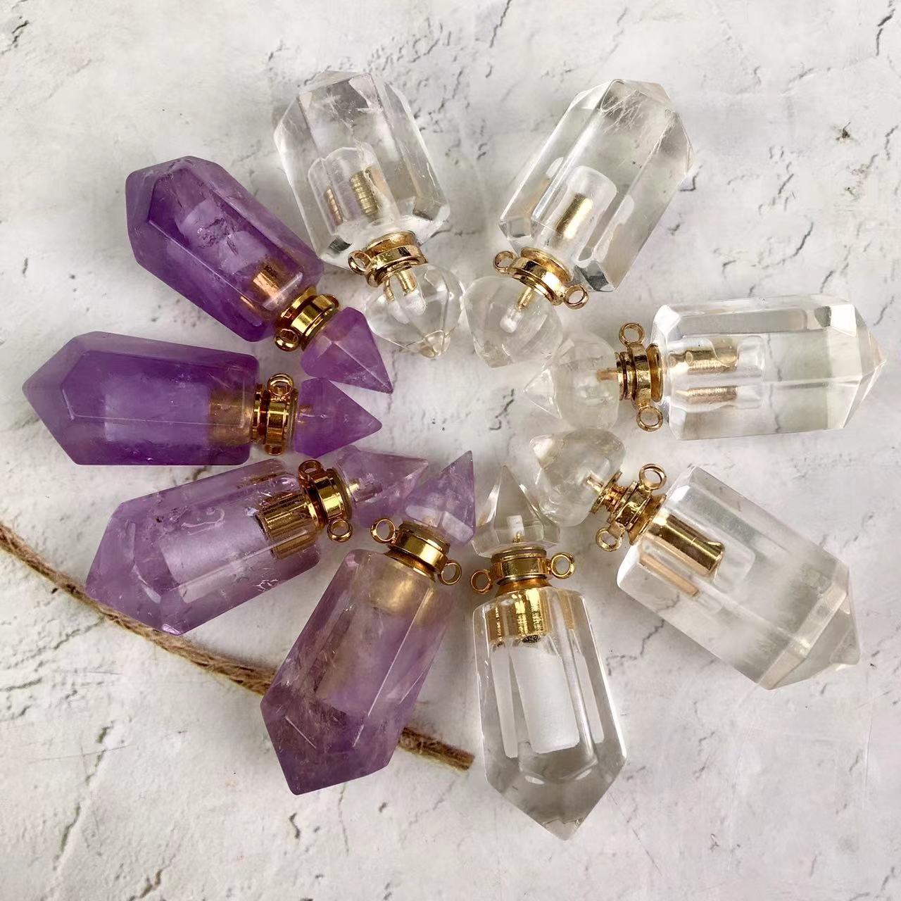 High quality wholesale  Natural Crystal Perfume bottle For Decoration