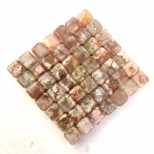 Wholesale  healing energy lucky sakura agate cubes for Decoration