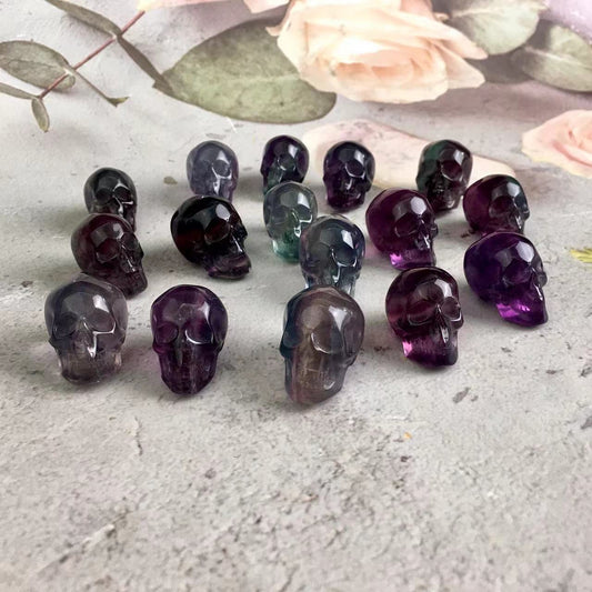 High quality wholesale  Natural Crystal Flourite skull For Decoration 1pc