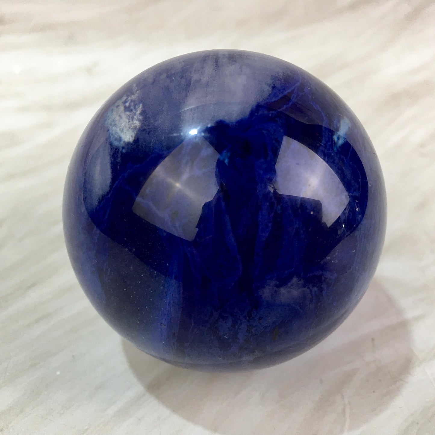 High Quality Polished Crystal Stone Ball Blue Smelting Quartz Sphere For Decoration 1kg