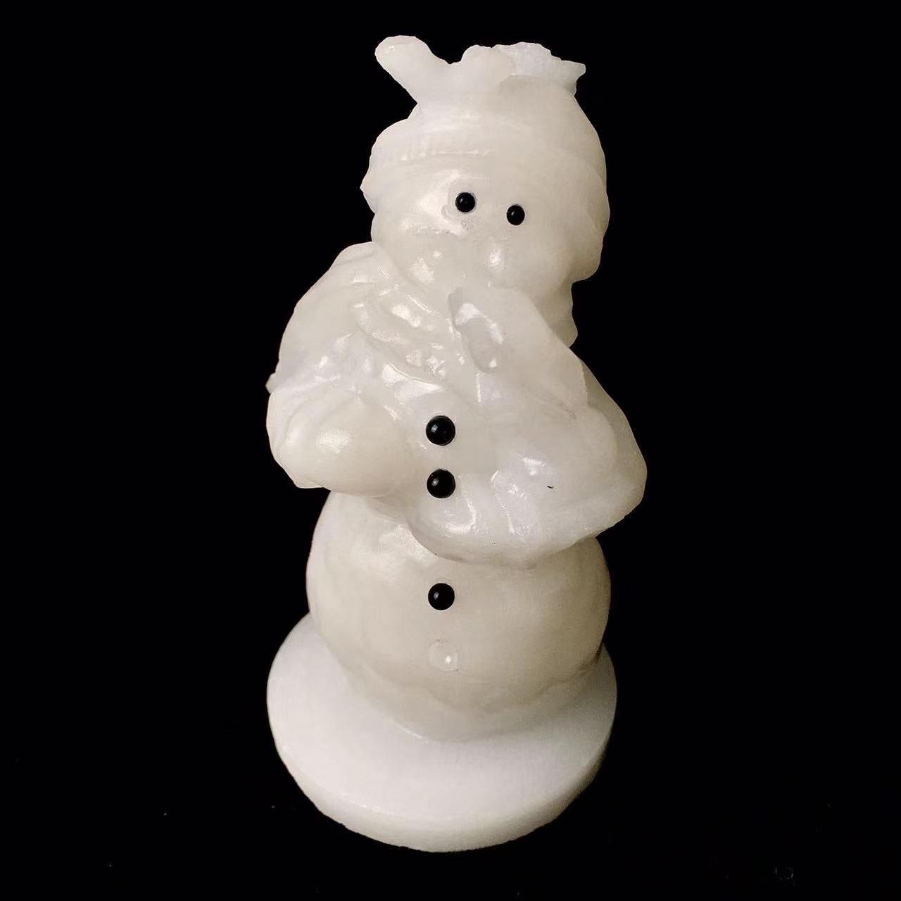 Wholesale Natural crystal high quality White jade cat and snowman healing gemstone crystals carving