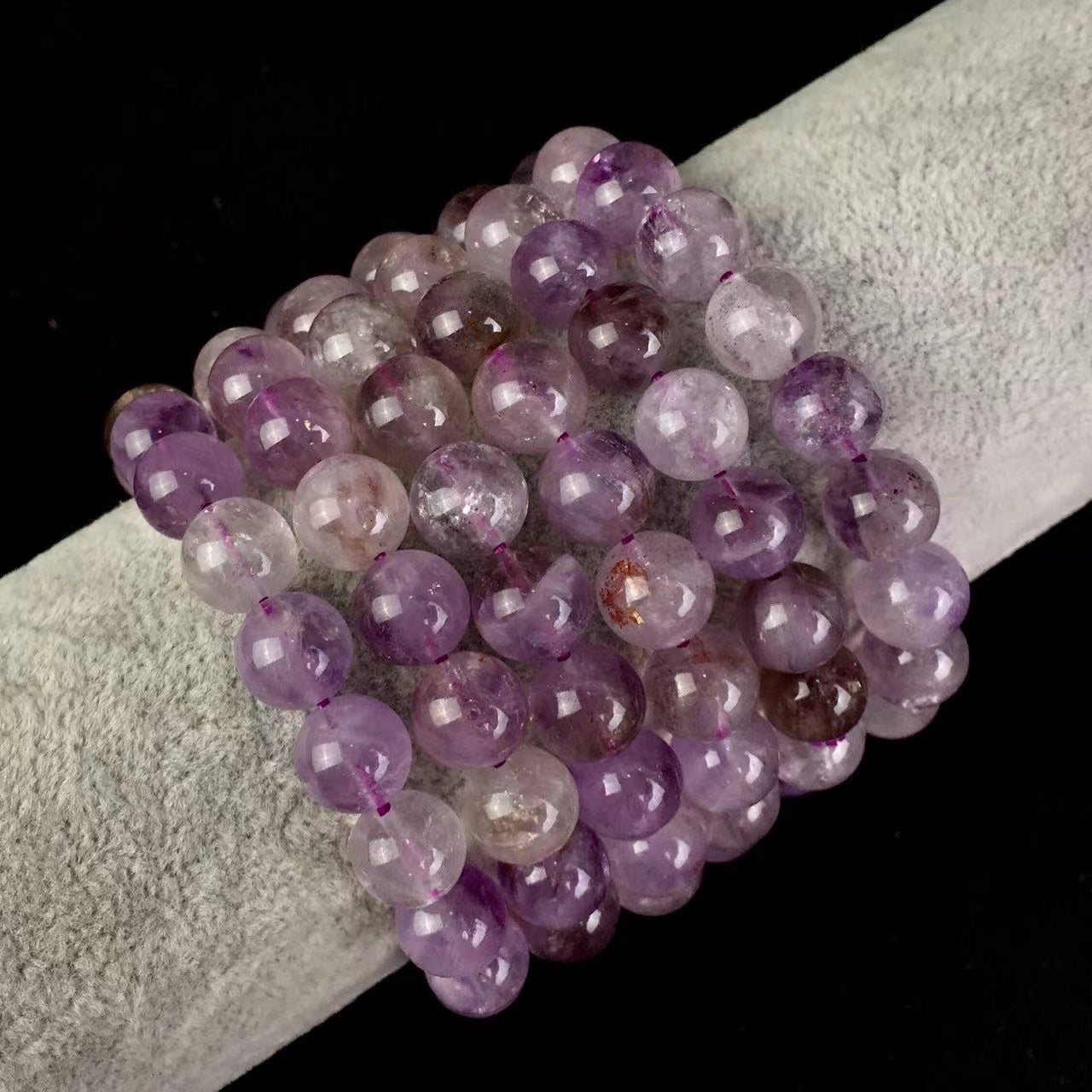 9-10MM Natural Gemstone Healing Crystal Round Beads Elastic Aurora amethyst Bracelet for Women Men